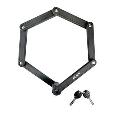 Chain lock BONIN // 840mm, foldable, with key and bracket