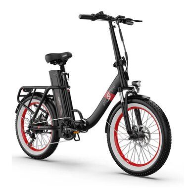 E-bike Huaming OneSport OT16, foldable, 7G 20" (black/red)