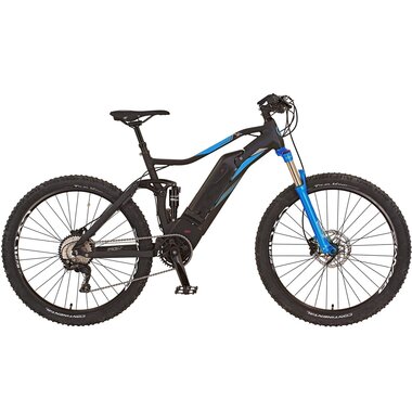 Электровелосипед Prophete Graveler FL E-MTB 27.5" // 10G размер 19" (48 см) (чёрный/синий)