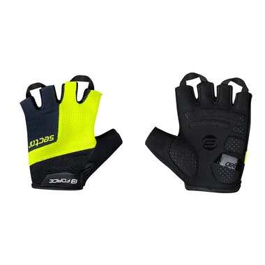 Gloves FORCE Sector Gel, L (black/fluorescent)