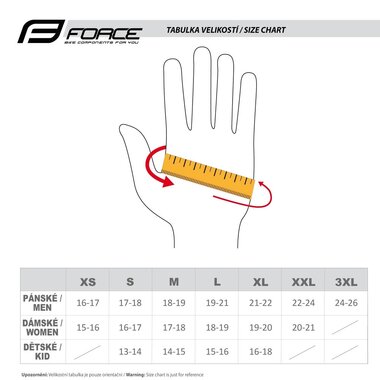 Gloves FORCE Sector Gel, S (black/fluorescent)