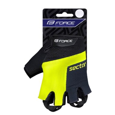 Gloves FORCE Sector Gel, XXL (black/fluorescent)