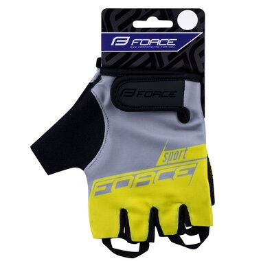 Gloves FORCE SPORT (grey/yellow) L