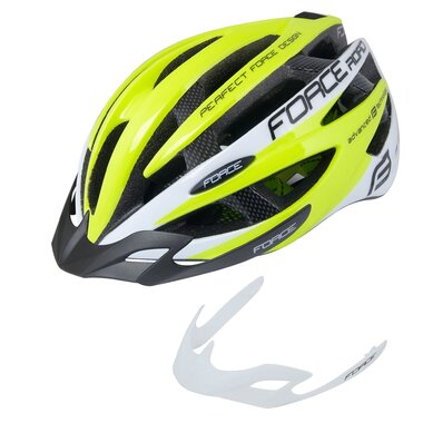 Helmet FORCE ROAD, S-M, 54 - 58 cm (fluorescent/white)