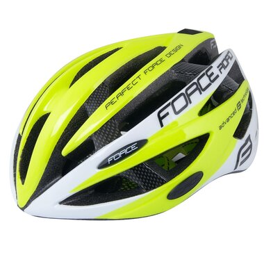 Helmet FORCE ROAD, S-M, 54 - 58 cm (fluorescent/white)