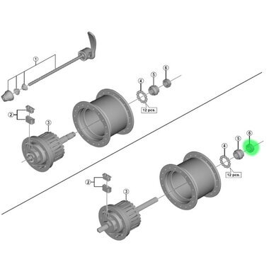 Nut for front hub Shimano HB-IM40 (M9x7.1 mm) (left)