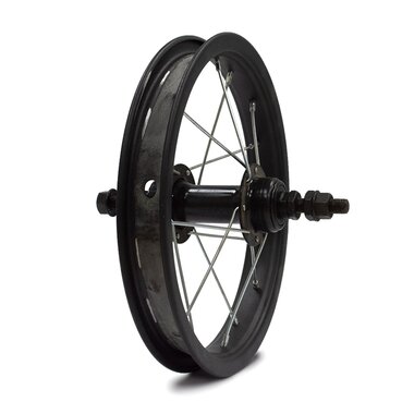 Rear wheel 12" // 16H // screw-on freewheel, aluminum (black)