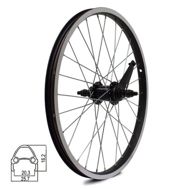 Rear wheel 20" // 28H, coaster brake // 1-speed, aluminum, not riveted, nuts