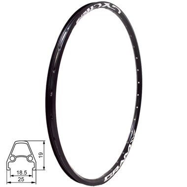 Rim Prophete 584 27.5" // double-wall, riveted rim, for discs, 32H (black/white)