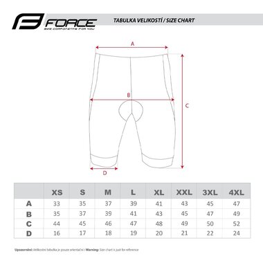 Shorts FORCE B30 with pad (black/fluorescent) M