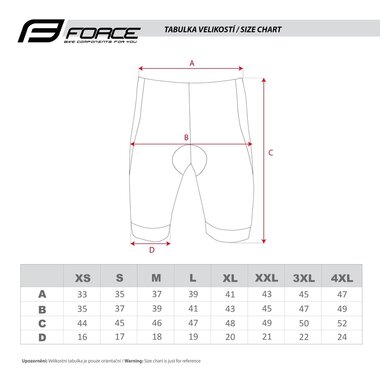 Shorts FORCE B30 with padding (black/red) XXL