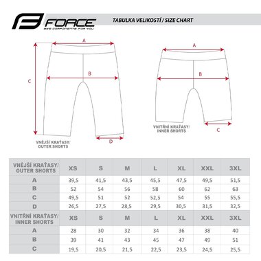 Shorts FORCE STORM with inner shorts (black/grey) XL