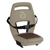 Bike seat QIBBEL Junior 6+ // with footrests and leg protectors, rack-mounted (beige)