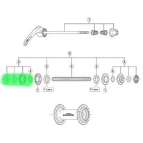 Конус, шайба и гайка для ступицы Shimano HB-M590