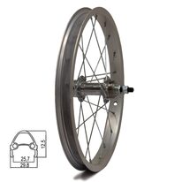Rear wheel 16" // 20H // V-brake, screw-on sprocket, alum. (silver)