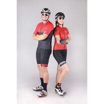 Shorts FORCE B30 with padding (black/red) XXL