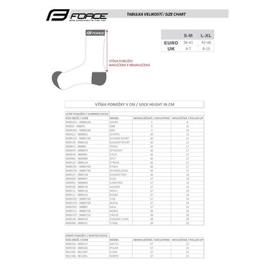 Kojinės trumpos FORCE FLAKE, (juodos) 42-47 (L-XL)